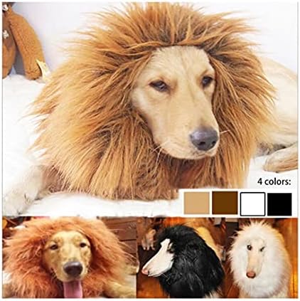 Funny Dog Costume, Lion Mane Wig for Dog Halloween Christmas Dress Up (Color: Blown, Size: Large) by QIAONIUNIU