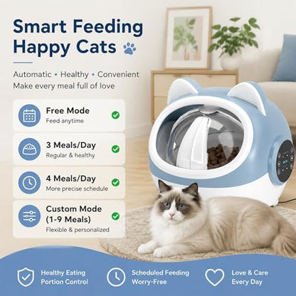 RFID Smart Pet Feeder with Dual Collar Tags – Automatic Food Bowl with Scheduled Feeding Times, LCD Display, Voice Recorder, Supports Wet & Dry Food for Multi-Pet Households