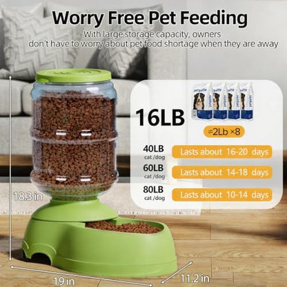 Kenond 11L Gravity Automatic Dog Feeder, Dog Food Dispenser for Large Breed