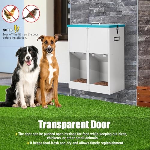 46Lb Gravity Automatic Dog Feeder for 2 Dogs, No Assembly Required