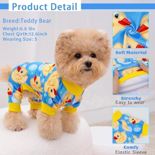 XPUDAC Dog Pajamas for Small Medium Dogs, Strechy Soft Dog Clothes for Dogs Girl Boy Pet Jumpsuit, Cat Onesie-L - Image 2