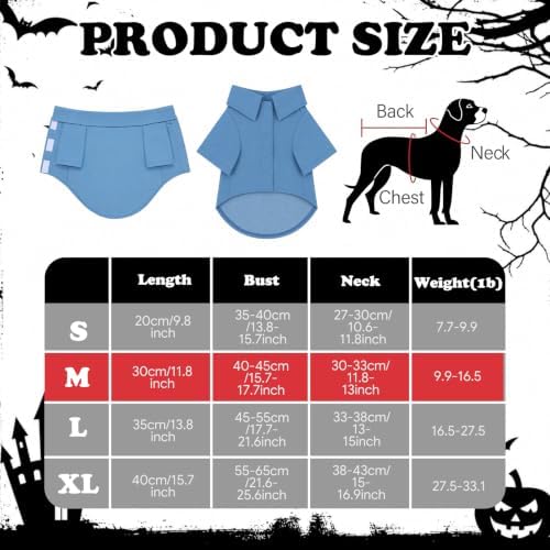 Dansydaisy 4 Pcs Halloween Dog Costume, Puppy 80s Painter Artist Outfit, M - Image 2