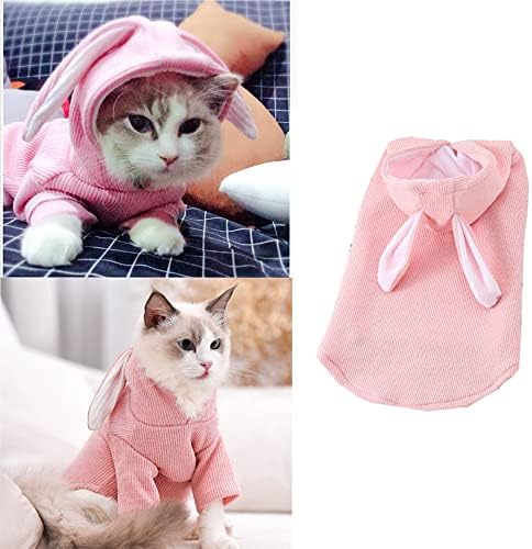 ANIAC Funny Dog Hoodies for Small Dogs Girl Boy Bunny Ears Pet Clothes Hooded Puppy Sweatshirt Cat Apparel Pet Costume for Easter Halloween Christmas Holiday (X-Large, Pink) - Image 2