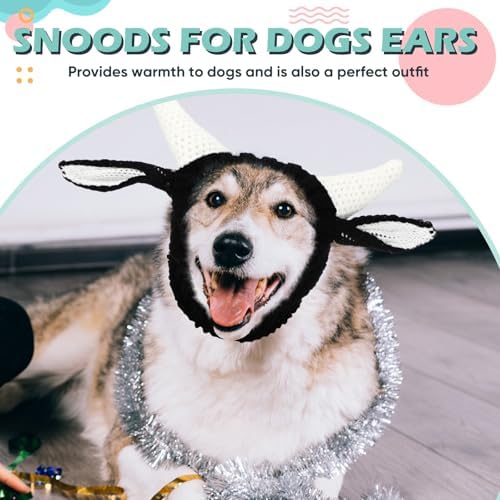 Civaner Cow Dog Costume Dog Snood Cow Costume Soft Yarn Ear Cover Muffs, M - Image 6