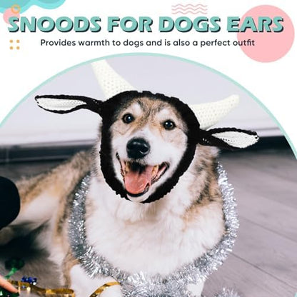 Civaner Cow Dog Costume Dog Snood Cow Costume Soft Yarn Ear Cover Muffs, L - Image 6
