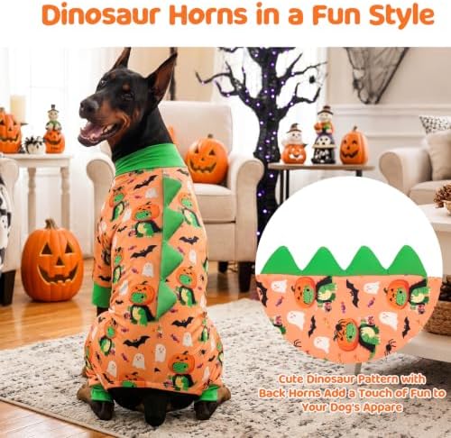 Halloween Dinosaur Dog Pajamas Large Size, Big Dog Onesie Clothes, Anti Shedding and Licking, Post Surgery Recovery Pet Pjs, Cotton Soft Material Stretchable Pet Pajamas U-COSP08L - Image 3