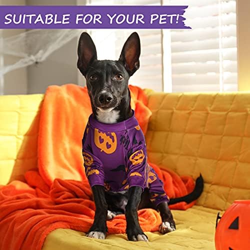 Weewooday 3 Pieces Dog Jumpsuit Skull Pumpkin Pet Pajamas Romper Puppy, L - Image 4