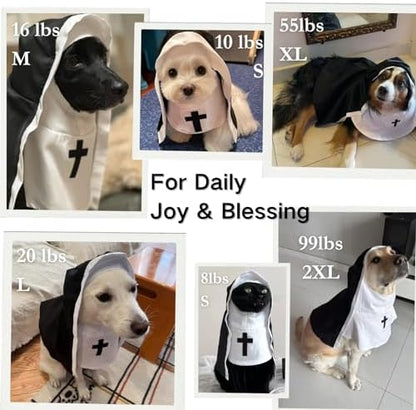 Cat/Dog Nun Costume Pet Clothing, Habit Outfit Halloween (2XL) - Image 5