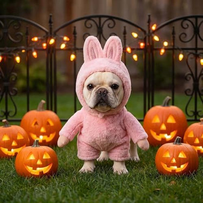 Halloween Small Large Dog Costume Bunny Outfit,Pink XL - Image 3
