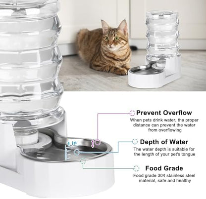 RIZZARI 4L Gravity Cat Water Dispenser: Filtered Water for Kittens