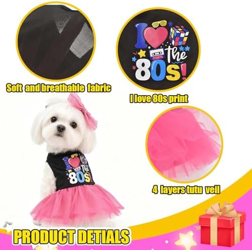 3 Pack Halloween Dog I Love 80s Dress Pet Disco Costume Outfit,XXL - Image 3