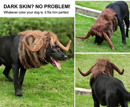 Onmygogo Funny Pet Reindeer Moose Costumes for Dog, Cute Furry Pet Wig for Halloween Christmas, Pet Clothing Accessories - Image 4
