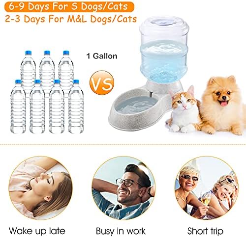 3.5L/1Gallon Automatic Replenish Pet Water Dispenser, Self-Dispensing Gravity Pets Water Feeder for Cats & Small, Medium Dogs