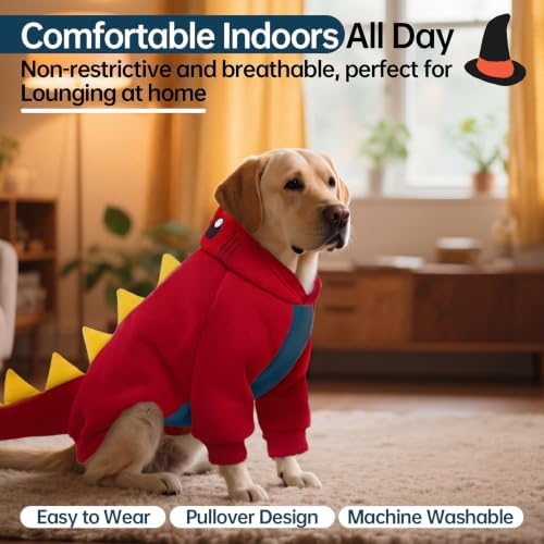 QBLEEV Dog Dinosaur Costume, Dog Halloween Costume with Hoodie - Image 6