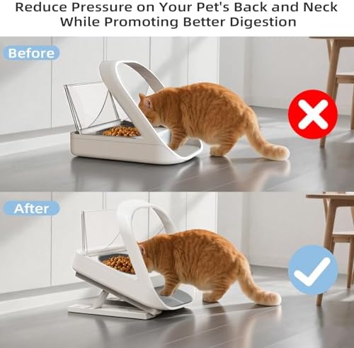 Adjustable Stand for Automatic Microchip Cat Pet Feeder, 0-20° Adjustable Angle, Reduces Joint Fatigue and Promotes Better Digestion for Pets, Easy to Install