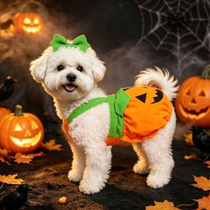 Dog Cat Halloween Pumpkin Costume Cute Festive Outfit for Small Dogs & Cats - Image 5