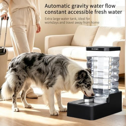 RIZZARI 2.64 Gallon Dog Cat Water Dispenser: Wide Mouth, Filter-Free