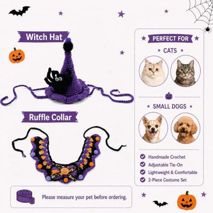 Hand-Knit Pet Costume Hat & Bib Cats Dogs Festive Apparel (Spider) - Image 2