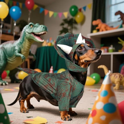 Huhumy Triceratops Dog Costume Halloween Dino Dog Costume Cosplay, Small - Image 7