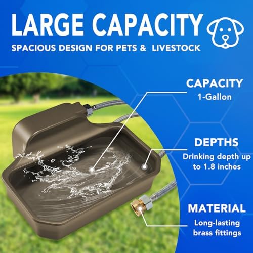 PETTEN Auto Fill Dog Water Bowl, Outdoor 1Gal/3.75L Automatic Dispenser