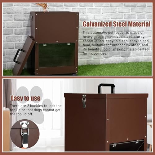 45Lbs Automatic Dog Feeder Large Breed, Easy to Move with Wheels