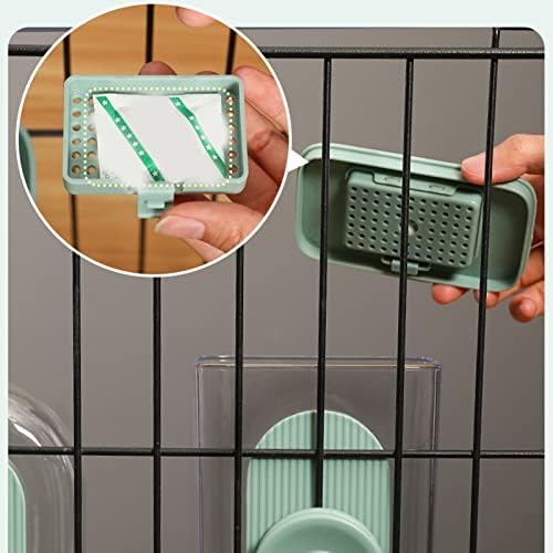 Hanging Automatic Food Water Dispenser, Safe Cage Auto Gravity Pet Feeder and Waterer Set, Cat Food Water Dispenser with Bowl for for Samll Dog Cat Rabbit Chinchilla Hedgehog
