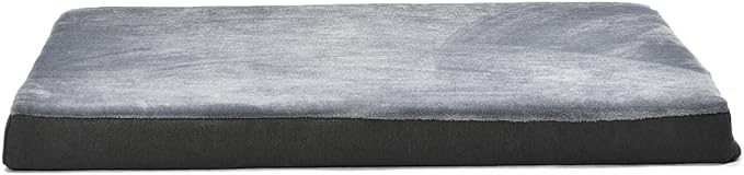 Amazon Basics Washable Dog Bed with Cooling Gel Memory Foam, Pressure-Relief Support for Dogs up to 120lbs, Non-Slip Bottom, Removable Cover, Giant Sized (50" x 34"), Grey