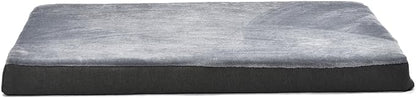 Amazon Basics Washable Dog Bed with Cooling Gel Memory Foam, Pressure-Relief Support for Dogs up to 120lbs, Non-Slip Bottom, Removable Cover, Giant Sized (50" x 34"), Grey