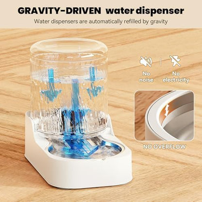 JUNSPOW Automatic Cat Water Dispenser with Stainless Steel Bowl