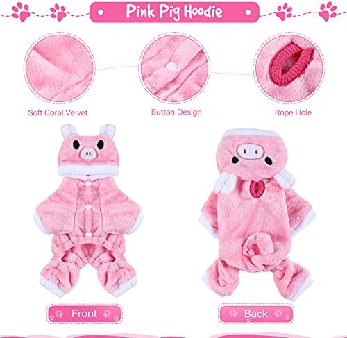 Queekay 2pcs Dinosaur and Pink Pig Pet Costume Halloween Clothes, XX-Large - Image 3