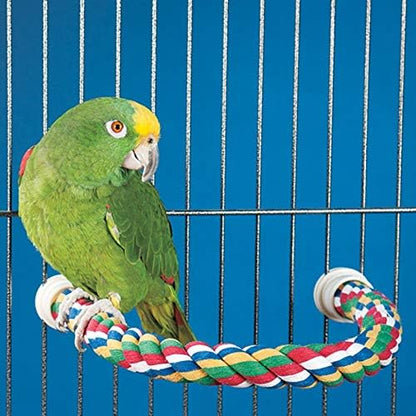 JW Pet Comfy Perch For Birds Flexible Multi-color Rope, Small - 21" Length