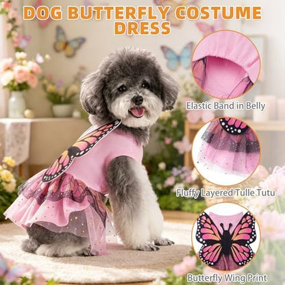 KOOLTAIL Halloween Dog Dress Butterfly Costume for Small Medium Dogs Girl - Image 4