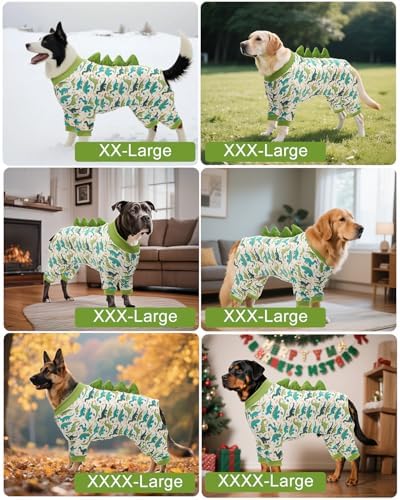 CuteBone Dinosaur Costume Dog Pajamas, Stretchy Spandex Crystal Velvet Sleepwear Coat for Small Dogs, Soft & Warm Pet Outfit Clothes for Cold Weather, Cozy Pullover Design COSP05-4XL - Image 5