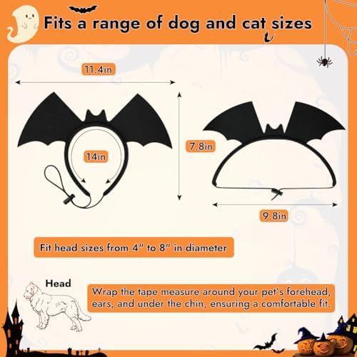 Vivifying Halloween Dog Bat Wing Headband 1 Pack, Adjustable, Black - Image 3