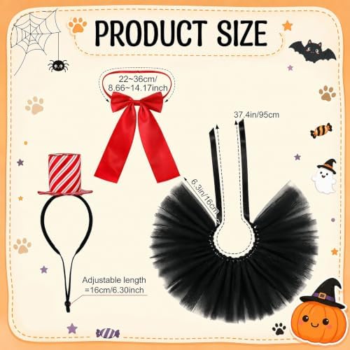 ramede 4 Pcs Dog Cat Halloween Costumes, Pet Cat Hat Accessories - Image 2
