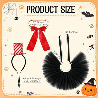 ramede 4 Pcs Dog Cat Halloween Costumes, Pet Cat Hat Accessories - Image 2