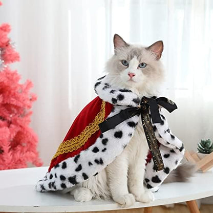 Lovelyshop Royal Velvet Pet Cloak with Fur Trim for Cats & Dogs, Red, S by Lovelyshop