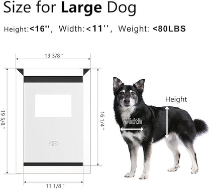 [MAVRICPOWER] Aluminum Large Dog Door for Extreme Weather, Doggie Door with 2 Sliding Lock Panels, Doggy Door for Dogs Up to 80 lbs