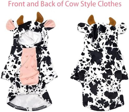 Cow Pet Costume for French Bulldog, Funny Milk Cow Outfit, Dog & Cat Party Clothes, Halloween Cosplay (S) - Image 3