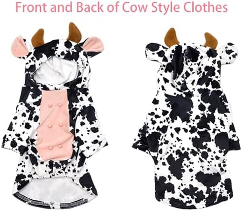 Cow Pet Costume for French Bulldog, Funny Milk Cow Outfit, Dog & Cat Party Clothes, Halloween Cosplay (M) - Image 3