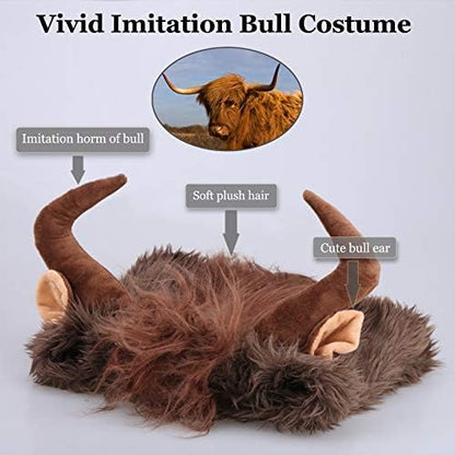 Onmygogo Funny Pet Reindeer Moose Costumes for Dog, Cute Furry Pet Wig for Halloween Christmas, Pet Clothing Accessories - Image 5