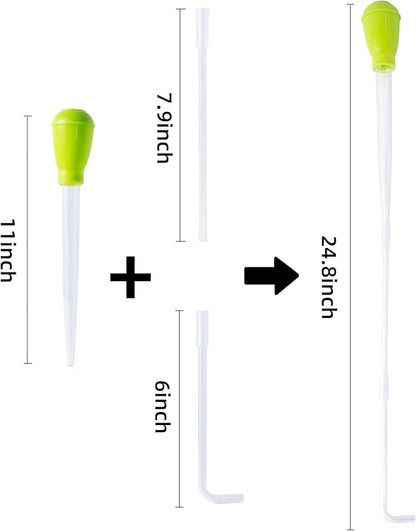 SLSON Aquarium Coral Feeder Waste Cleaner for Fish Tank Maintenance Long Pipette Suction Dropper Tool Acrylic Water Transfer Waste Remover Fish Feeder (24.8 inches)