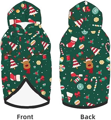 Pets' Christmas Deer Tree Print Hoodie - Winter Cosplay Clothes Sweater Outfit Pullover with Pocket for Medium Large Dogs-XXL - Image 3