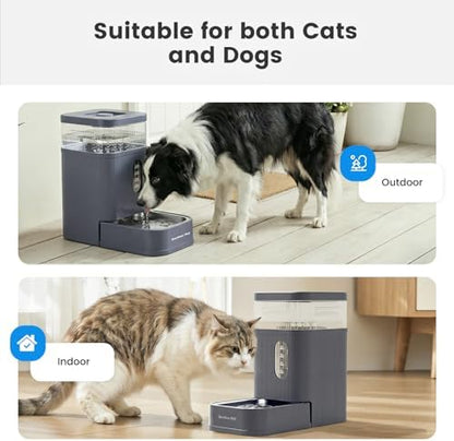 2.2 Gallon Automatic Dog Water Dispenser with Stainless Steel Bowl