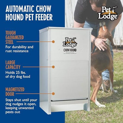 Little Giant Chow Hound 25-Pound Heavy-Gauge Steel Dog Feeder, 3-Pack