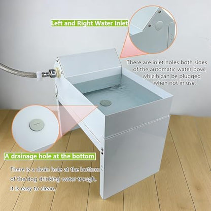 Automatic Dog Water Bowl Dispenser 6.5 Liter Self Refilling Water Bowl for Cat Dog Poultry Auto Fill Waterer with Float Valve Outdoor Indoor Pet Drinking Trough Fit GHT 3/4" Faucet