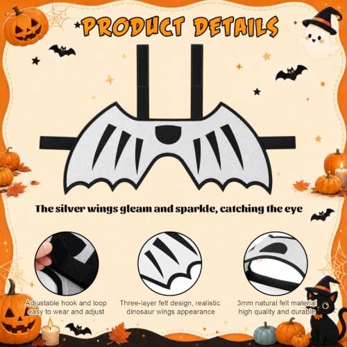 Dog Dragon Wings, Halloween Dragon Costume for Dog Cat, Silver, Xs - Image 2