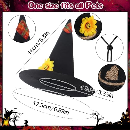 3 Pcs Dog Halloween Costume Set, Scarecrow Hat Bandana Cape - Image 2