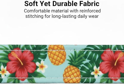 Summer Dog Collar with Tropical Pattern, Cute Dog Collar for Girl Boy Dogs, Pet Collar with Unique Print and Soft Fabric, Suitable for Small Dogs
