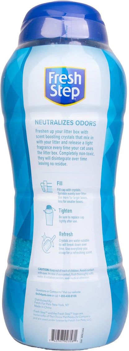 Fresh Step Cat Litter Crystals Deodorizer,Non Toxic Odor Neutralizing Crystals for Litter Boxes that Help Control Smells and Keep Home Areas Fresh,Fresh-Scent,70 Ounce,(Pack of 6)